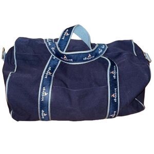 Birddogs Navy Blue Cotton Canvas Gym Duffle Bag 16x11 Preppy Travel